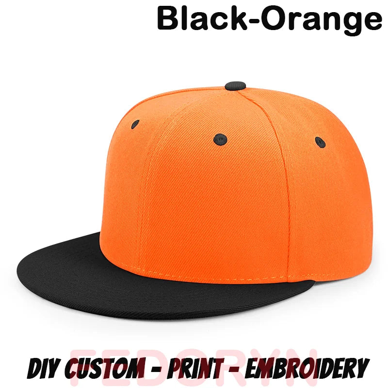 FEDORYN Snapback Keps Splice-Färger Hip Hop – 40 Färger Akryl/Polyester Justerbar Unisex Anpassad Brodyr Tryck Grossist Dropshipping