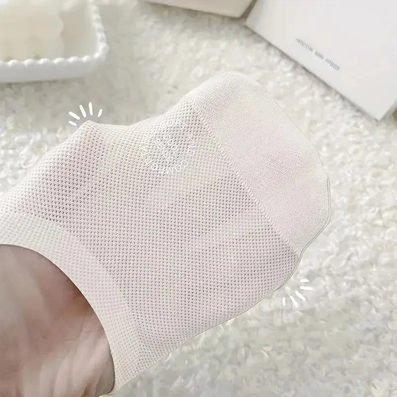 1/4/10 Pairs Women Breathable Mesh Invisible Socks Spring Summer Thin Soft Comfortable Silicone Anti Slip Cotton Casual Socks