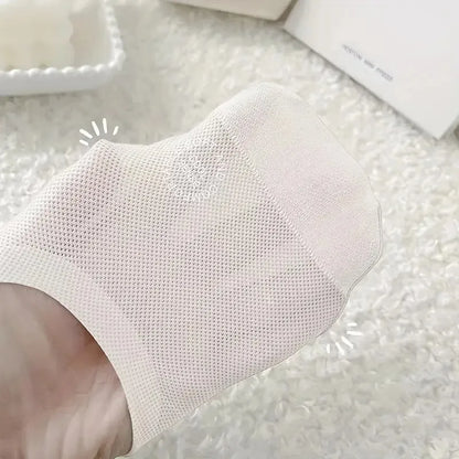 1/4/10 Pairs Women Breathable Mesh Invisible Socks Spring Summer Thin Soft Comfortable Silicone Anti Slip Cotton Casual Socks
