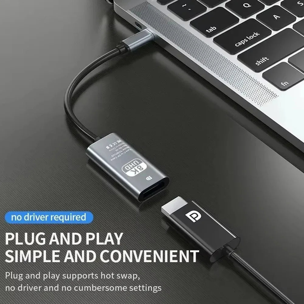 KEBIDU 8K 4K 60Hz 30Hz USB C to HDMI-Compatible Cable Type C HDTV Converter Adapter Cable For iPhone MacBook iPad Phone Laptop