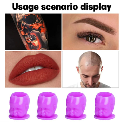 50/100/200pcs Plastic Disposable Tattoo Ink Cups With Base Pigment Clear Holder Container Cap Tattoo Accessory Permanent Makeup