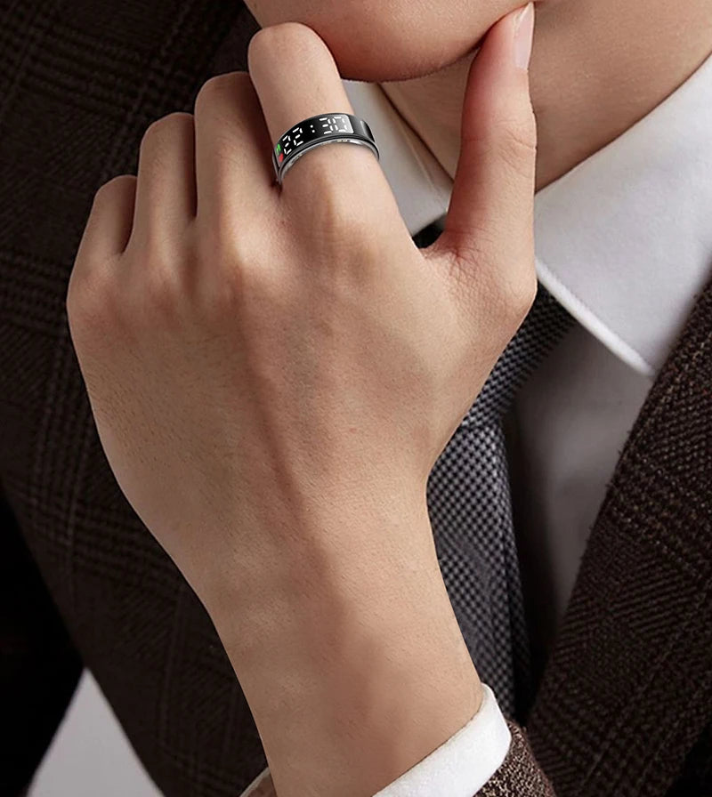 Smart Ring For Men Women Heart Rate Blood Oxygen Monitor Multi 5ATM & IP68 Waterproof Sports Ring Sleep Fitness For Android IOS