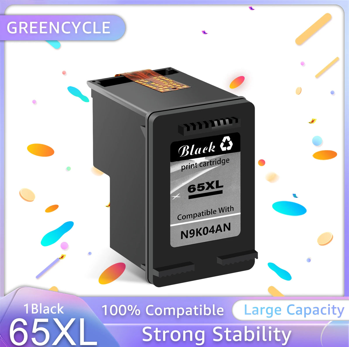 Greencycle 65 65XL Remanufactured Bläckpatron Svart/Färg