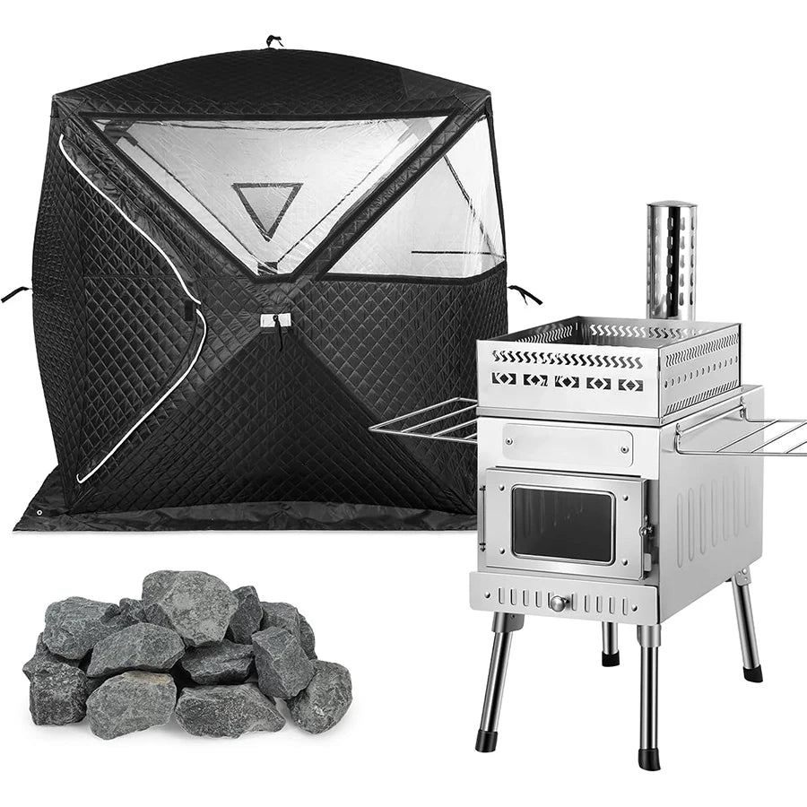 Portable Sauna Tent Three Layer Waterproof  Winter Waterproof Camping Outdoor Winter Steam Tents