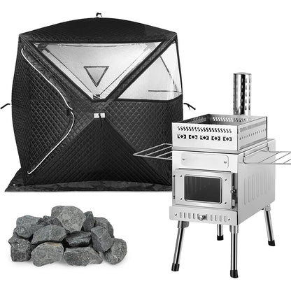 Portable Sauna Tent Three Layer Waterproof  Winter Waterproof Camping Outdoor Winter Steam Tents