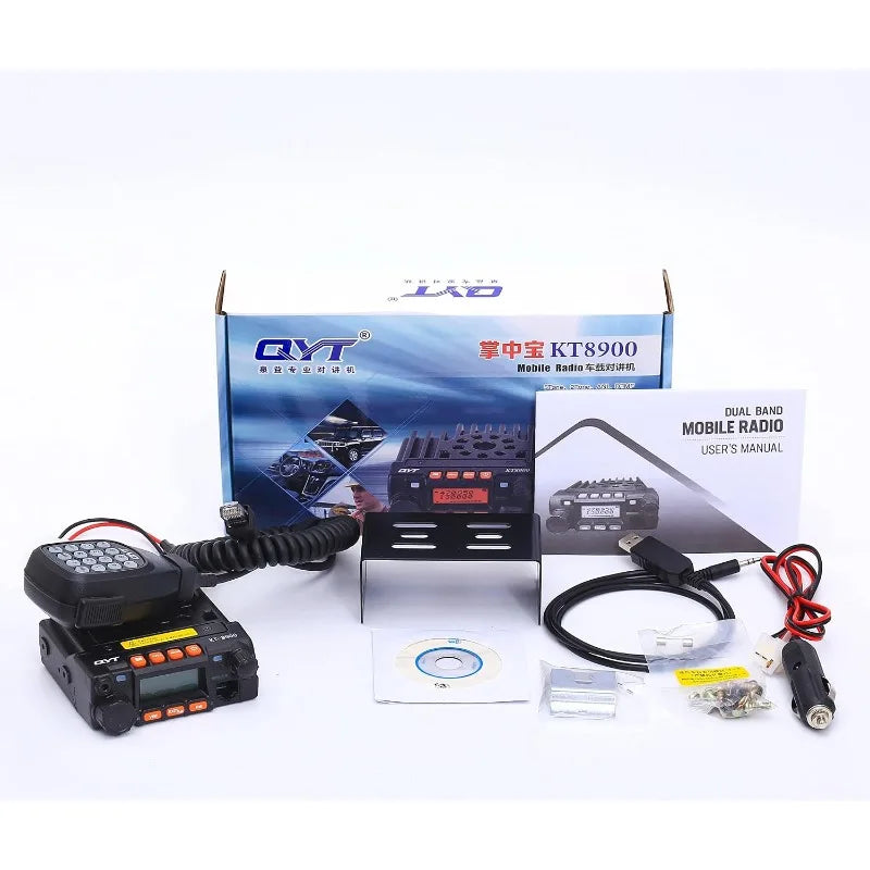 QYT KT-8900 25W GMRS Mobile Radio & Base Station,Long Range Two-Way Radio with NOAA Weather Scan & Alert, Integrated Control Mic