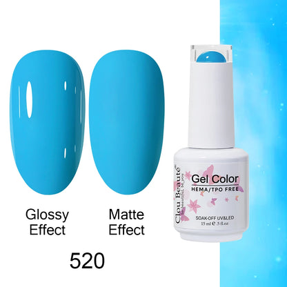 Clou Beaute Gel Nail Polish Neon Brown Royal Blue Red Green Pastal Nude Nail Art Varnishes Gel Lacquer Top Coat UV Gel Nail