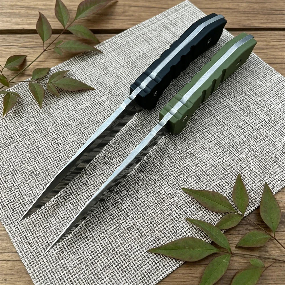 Outdoor Fixed Blade Straight Knife, 7Cr13Mov High Hardness Blade, Nylon Fiber Handle for Camping Hiking Survival EDC Gift Knives