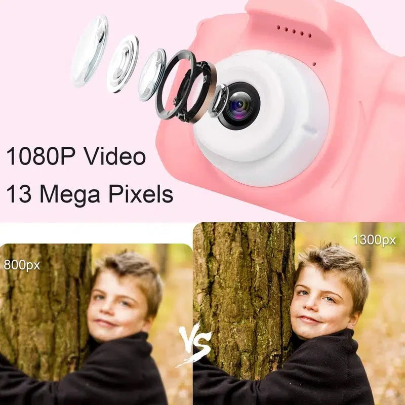 Super Cute Children Camera Kids Educational Toy Children Baby Birthday Digital Camera 1080P Video Camera With Free Gift For Girl