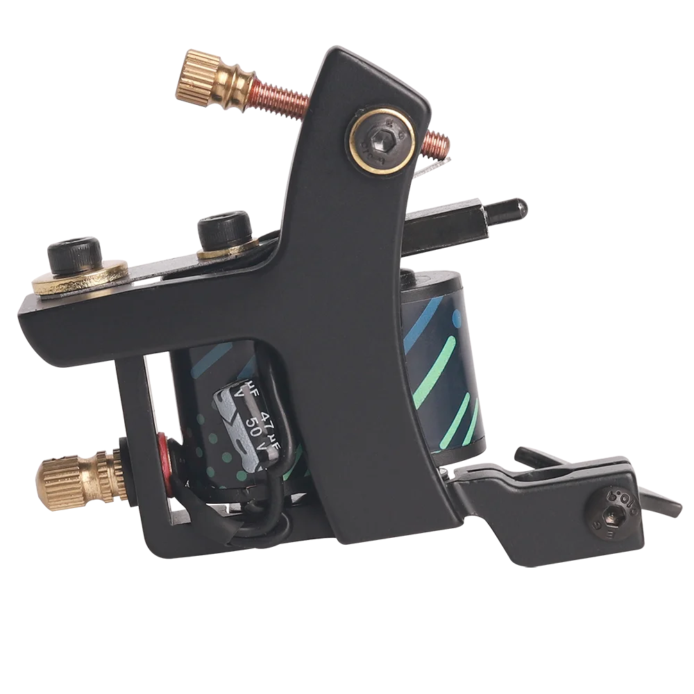 Professional Tattoo Coil Machine Tattoo Liner and Shader 10 Wraps Coils Iron Handmade Coil Tattoo Machine Gun for Tattoo Needle