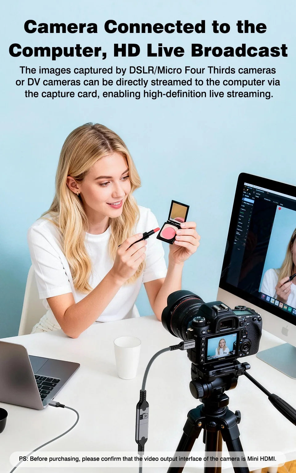 Mini/Micro HDMI hane till HDMI hona-adapter 4K