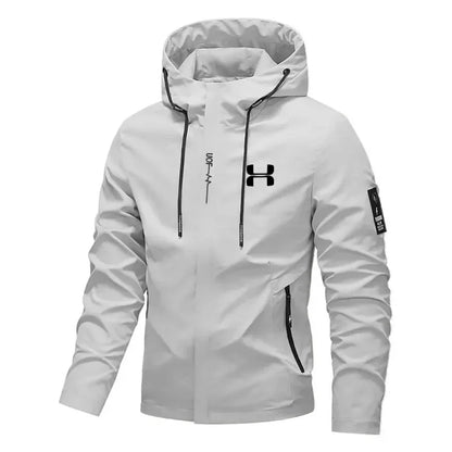 Herr Streetwear Hoodjacka – Casual Zip, Lös Passform, Utomhus Vindbrytare, S–XXXL