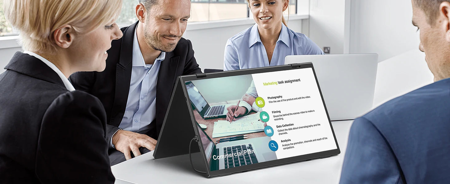UPERFECT Delta 15.6" Dual Portable Monitor for Laptop Screen Extender 1080P HDR Folding Stacked Triple Travel Computer Display