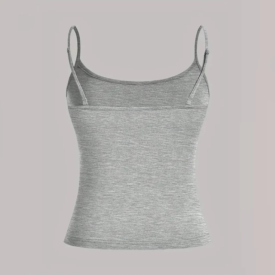 Women Tank Top Strap Slim Top for Summer Fashion Versatile Casual Breathable Micro Elastic Fabric Sleeveless Strap Top