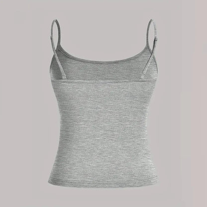 Women Tank Top Strap Slim Top for Summer Fashion Versatile Casual Breathable Micro Elastic Fabric Sleeveless Strap Top