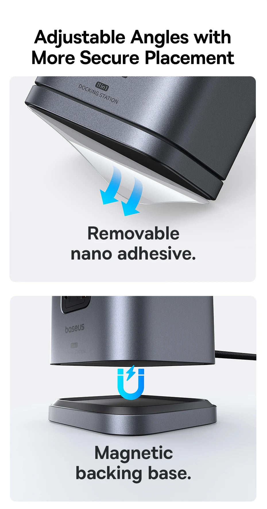 Baseus 11/12-i-1 USB-C-docka med flera skärmutgångar och PD