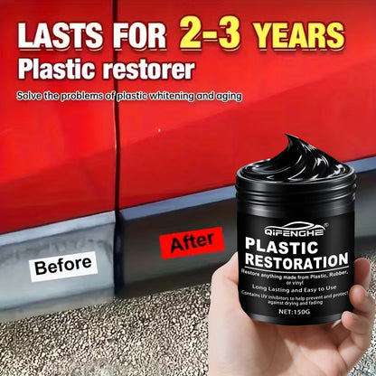 Car Plastic Restorer Polish Paste 150g - Tire, Interior & Bumper Shine & Protection, Long-Lasting Gloss, Automotive Plastic Care