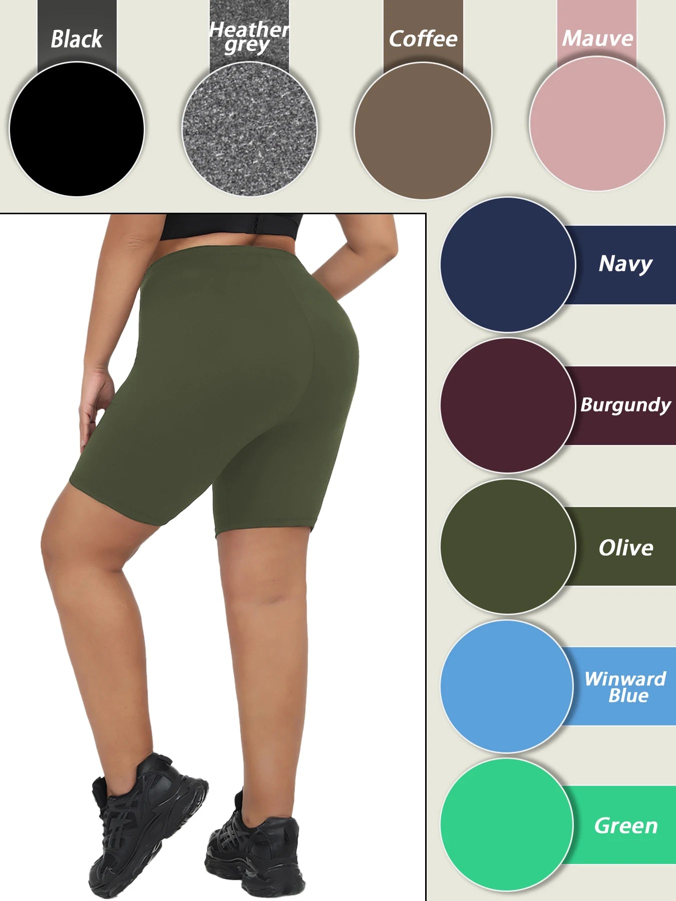 Plus Size Women Athletic Shorts Super Soft Biker No See Through Workout Yoga Running Home Casual