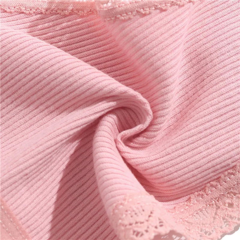 4Pc G-String Cotton Lace Women Thongs Lingerie Low Rise Panties Adjustable Waistband Straps Hipster Underwear For Girl Intimates