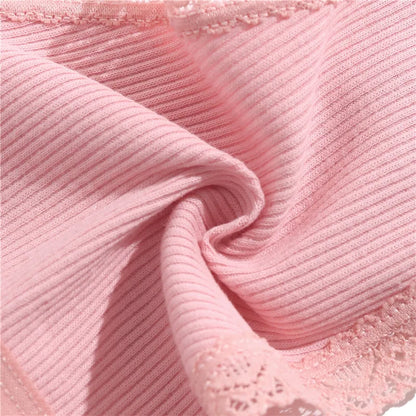 4Pc G-String Cotton Lace Women Thongs Lingerie Low Rise Panties Adjustable Waistband Straps Hipster Underwear For Girl Intimates