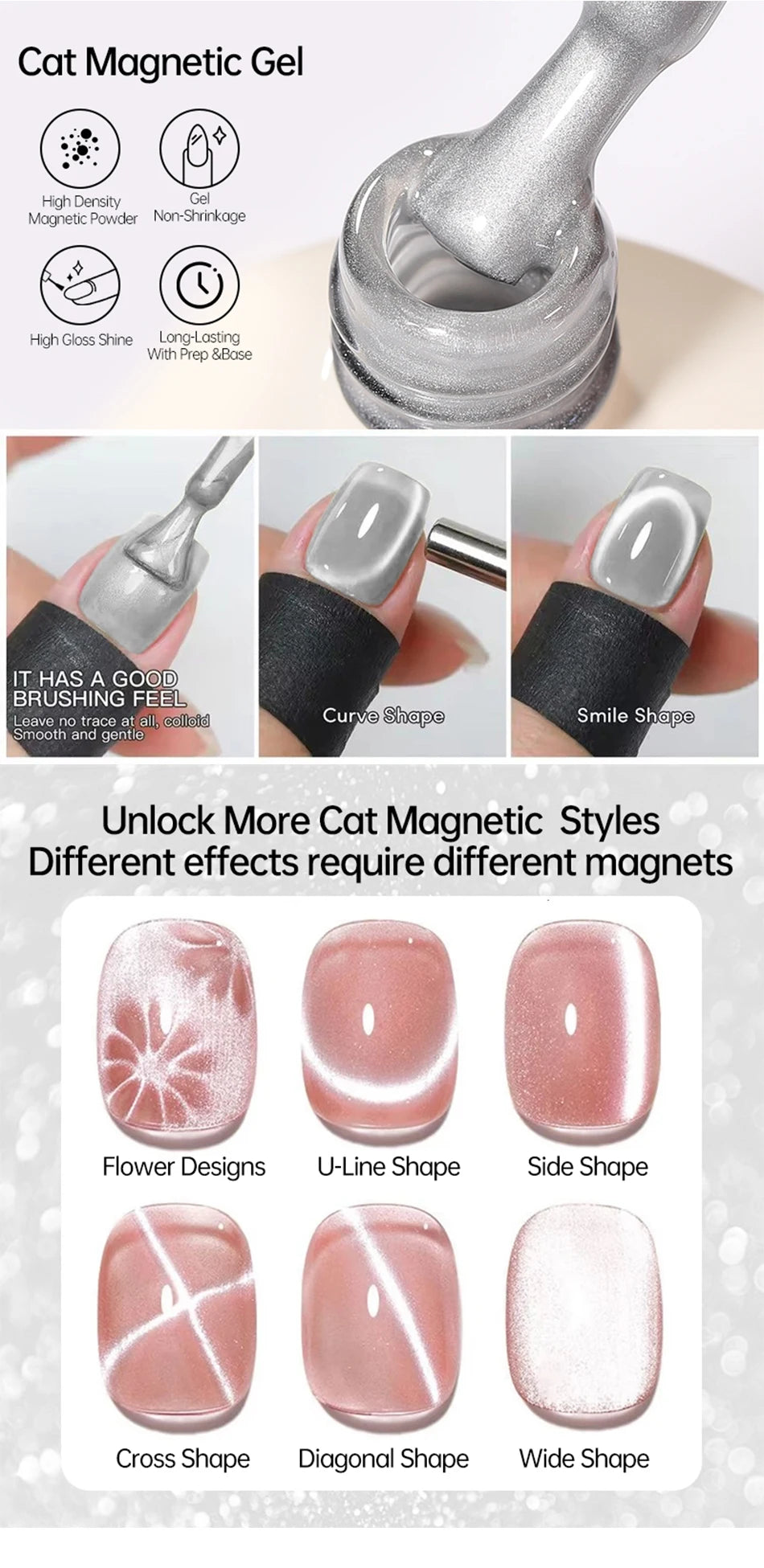 UR SUGAR 15ml Cat Magnetic Gel Nail Polish 30 Colors Semi Permanent Magnetic Gel UV/LED Soak Off Painting Vanrish Design