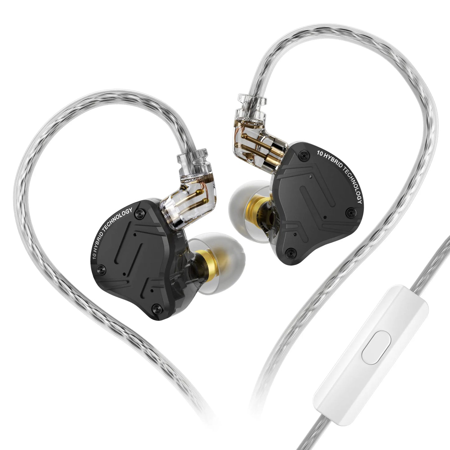 KZ ZS10 Pro X 4BA 1DD Hybrid IEM 10mm Dynamic Driver In Ear Monitor Detachable 0.75mm 2Pin Cable Metal Shell Gaming HiFi Earbuds for Audiophile