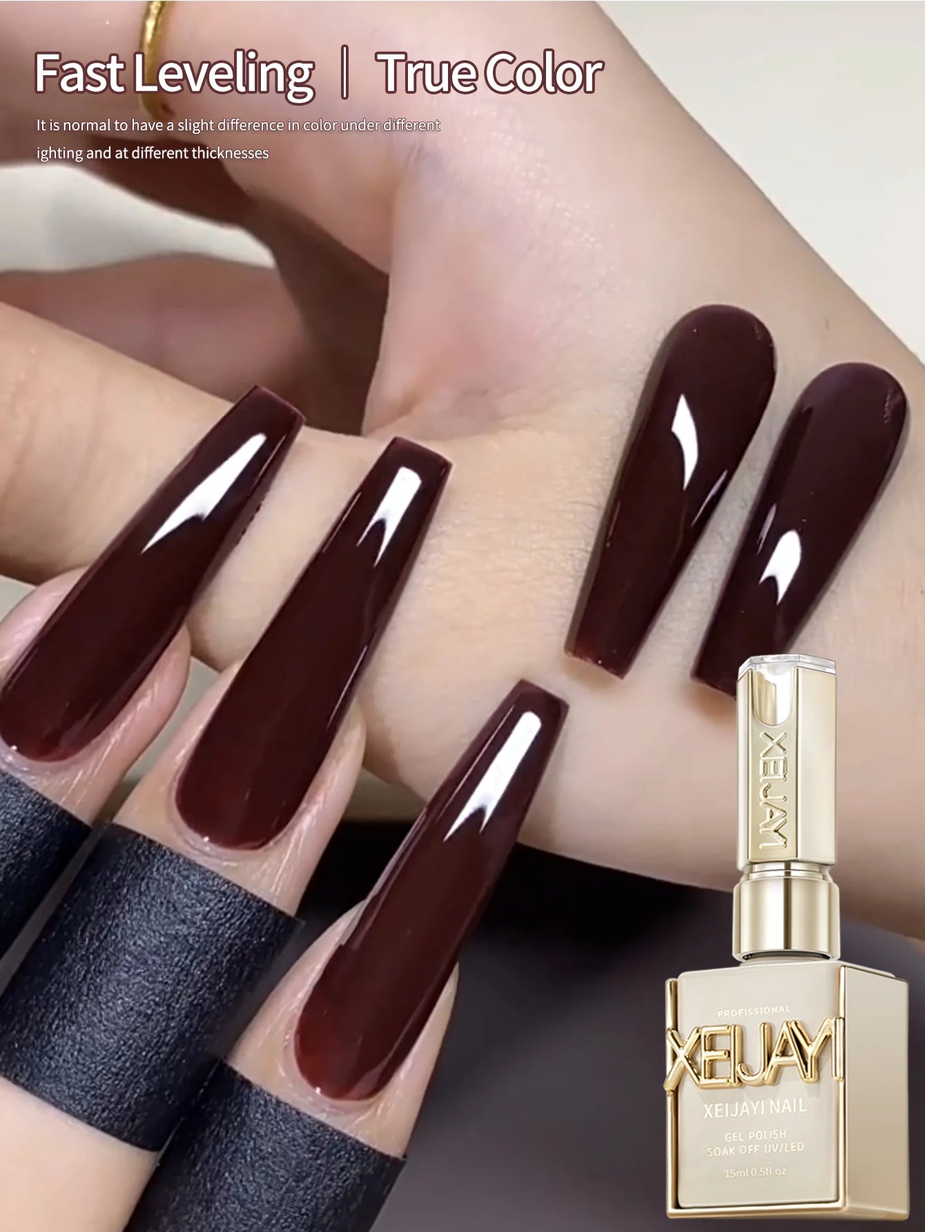 XEIJAYI 1Pc 15ML 13Colors to Choose From Pure Nail Polish Gel Nail Add Semi-Permanent Soak Off UV LED Construction Gel Varnish