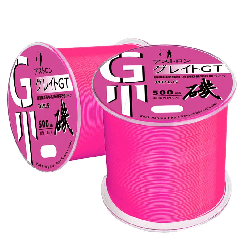 REDTOMATO 500M Pink Half-floating Drift Fishing Lines Monofilament Nylon Fishing-Line Resistance Super Strong Fishing Accessory