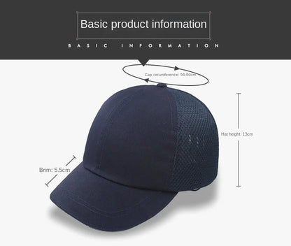 Bump Hat for Safety Baseball Cap Style Hard Hats for Adult Men Women Breathable Lightweight for Head Protection Short Brim