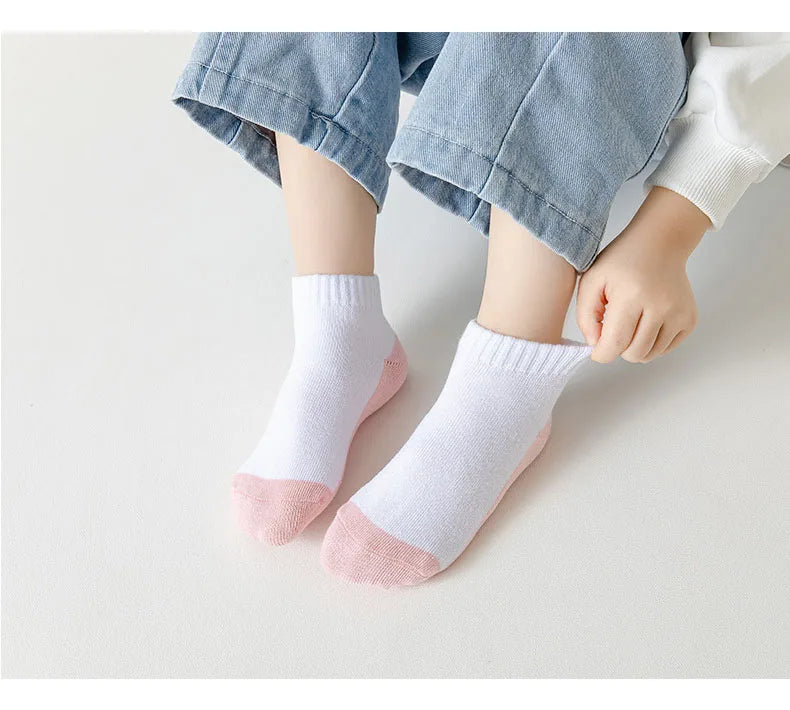 5 Pairs/Lot 2023 New Summer Children Socks Cotton Kids Fashion Black White Gray For 1-12 Years Teen Student Baby Girl Boy Socks