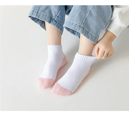 5 Pairs/Lot 2023 New Summer Children Socks Cotton Kids Fashion Black White Gray For 1-12 Years Teen Student Baby Girl Boy Socks