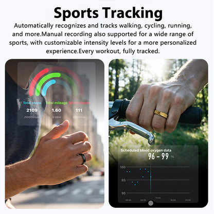 R21 Smart Ring Men Women Ultra-thin 5ATM Waterproof Sport Fitness Tracking AI Health Analysis Heart Rate Blood Oxygen Monioring