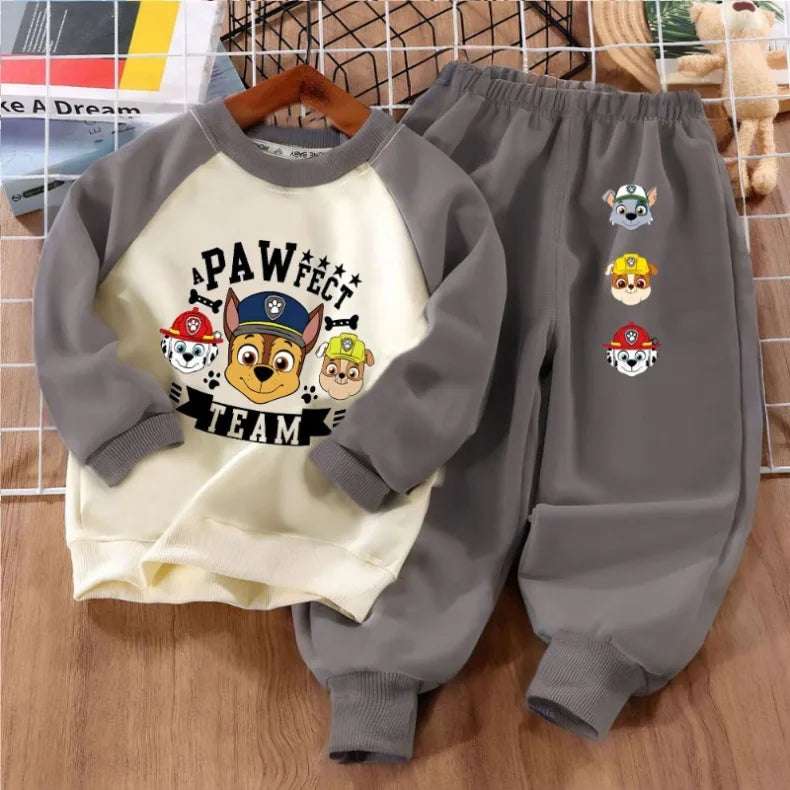 PAW PatroL Print Boys Spliced Sweatshirts 2-piece Sets Kids O Neck Hoodies and Pant 2pcs Set Kids Sport Clothes Suit Spring Fall