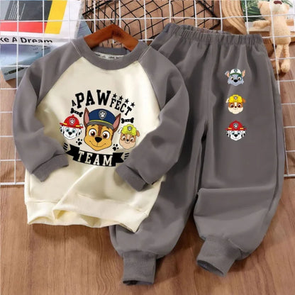 PAW PatroL Print Boys Spliced Sweatshirts 2-piece Sets Kids O Neck Hoodies and Pant 2pcs Set Kids Sport Clothes Suit Spring Fall