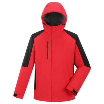 Vinterjakka med Huva och Eget Tryck eller Brodyr – Fleecefodrad Dragkedja Smart Casual M–4XL (Asian)