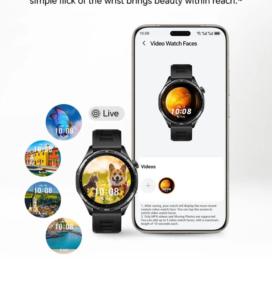 Honor Watch 6 New Smartwatch 1.46' AMOLED Battery Lasts up to 35 Days More than 120 Fitness and Health Modes 5ATM Waterproof, IP69 Protection, Bluetooth 5.4