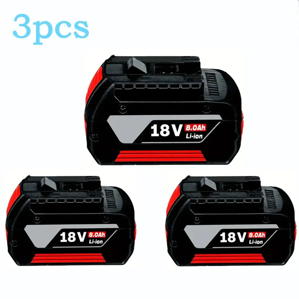 18V 8.0Ah Suitable for Bosch Battery GBA Professional GBA GSR GSB BAT609G BAT622 BAT618G with LED Power Display