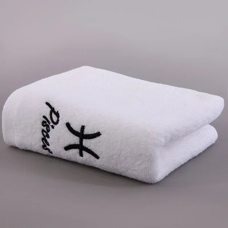 12 Constellation Letters Towel Embroidery Cotton Absorbent Quick Dry Lovers Gift Thickened Sport Soft fashion Face Towel 35x75cm