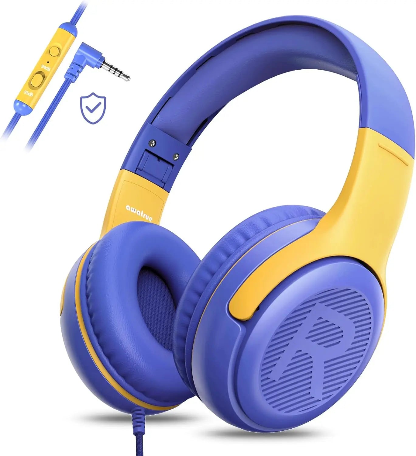 AWATRUE AT2 Headset,3.5mm Surround Stereo Gaming Headphones with Mic Soft Memory Earmuffs for PC,Laptop,Kids for School Toddler