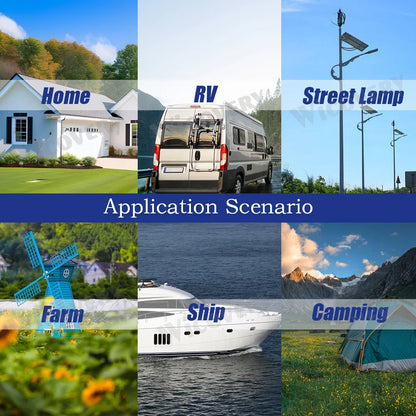 Vindturbin 5kW/8kW/10kW 2 Blad 12V/24V/48V – Off-Grid System MPPT Hybrid Inverter Hushåll Lantgård, Grön/Lila/Vit
