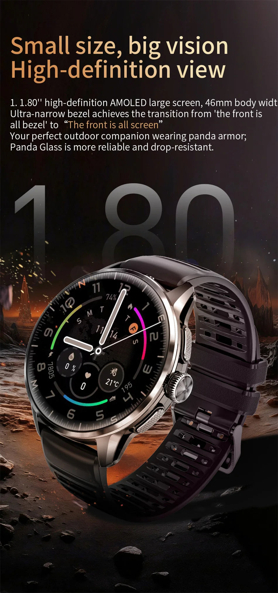 4G/3G Full Network Infrared Smart Watch 1.60 inch AMOLED Screen 800W Video Call  2100mAh Google Play WIFI GPS Compass Smartwatch