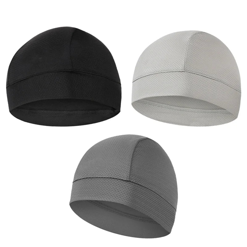 Men Women Quick Dry Breathable Mesh Skull Beanie Cap Sweat Absorbent Sports Cap Under Helmet Liner Moisture Wicking Cycling Hat