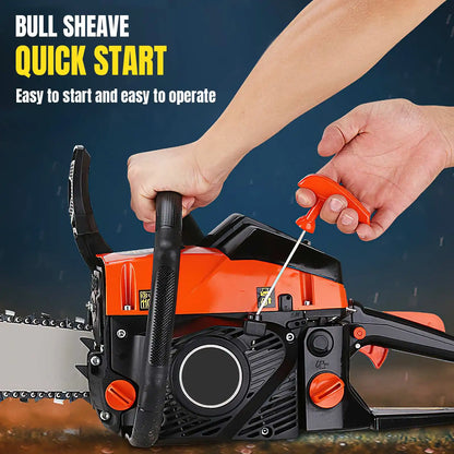 6000W 2-Stroke 20 Inch Gas Powered Chainsaw, 68CC Heavy Duty Logging Saw, Anti-Vibration Petrol Chain Saw for Farm, Garden & Tree Felling