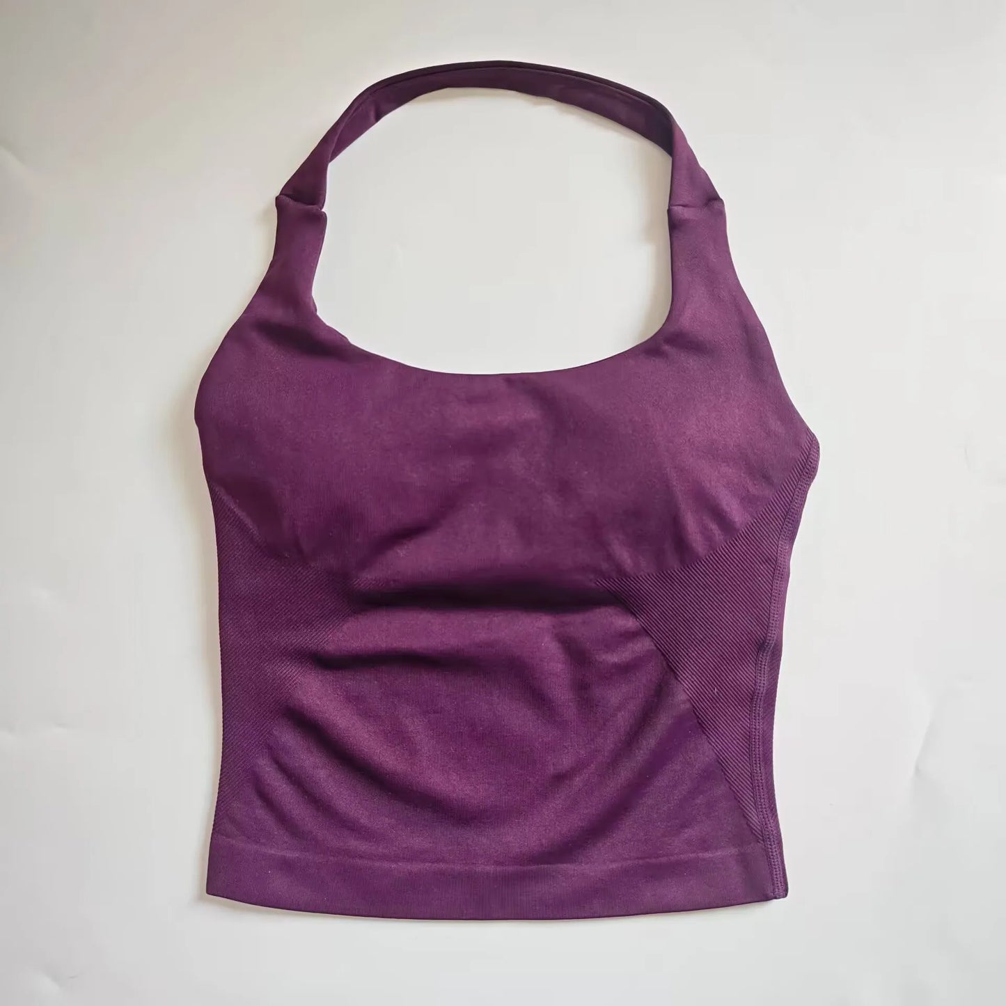 NCLAGEN Impact Halter Top Women Open Back Seamless Longline Tank Padded Yoga Fitness Workout Running Activewear Clothes