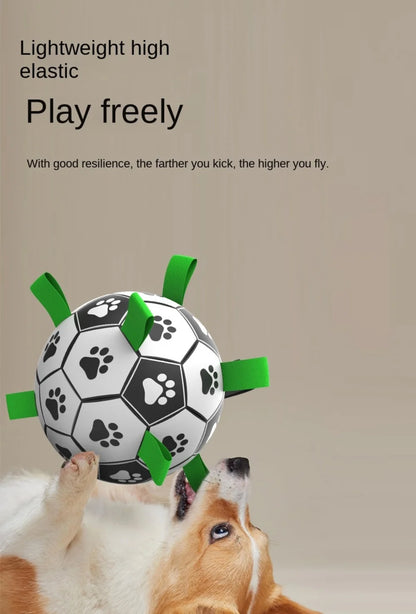 Dog Interactive Pull Football Toys with Grab Tabs Outdoor Training Balls Dog Sport Bite Chew Teething Ball Pet Supplies