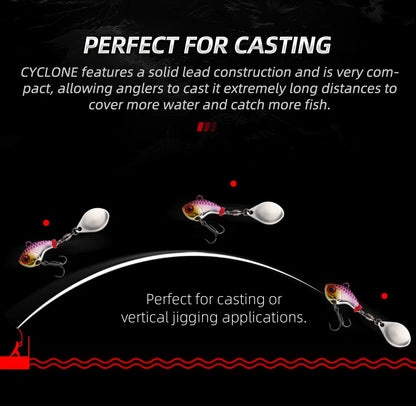 ALLBLUE CYCLONE Tail Spinner Metal Vib Shad Casting Shore Jig Vibration Jigging Blade Spoon Fishing Lure Artificial Bait Tackle