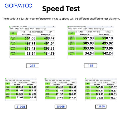 GOFATOO M.2 2280 NGFF SATA III SSD 560MB/s Internal Storage Drive 128GB-2TB Laptop Desktop Game Console PC Components