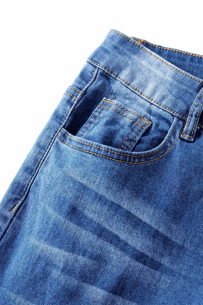 Flare Pants Jeans for Women Vintage Denims Stretch Mid Waist Washed Distressed Pockets Boot Cut 2025 Streetwear Skinny Trousers