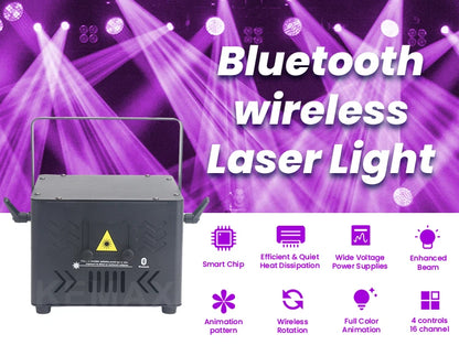4W 6W Bluetooth Lazer Light APP Control Animation DMX Beam Scanner Laser Cube DJ Projector Stage Lights For Nightclub Party Bar