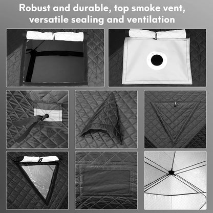 Outdoor Sauna Tent Portable Fireproof Camping Warm Ice Fishing Automatic Tent for Camping, Backyard, Home Gym